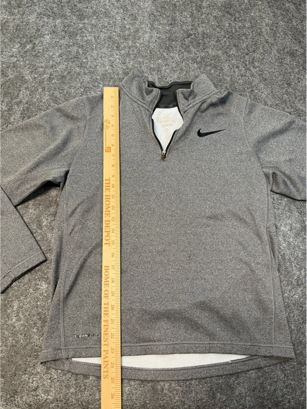 Nike Therma-Fit Quarter Zip Pullover Mens Small Gray Long Sleeve Swoosh